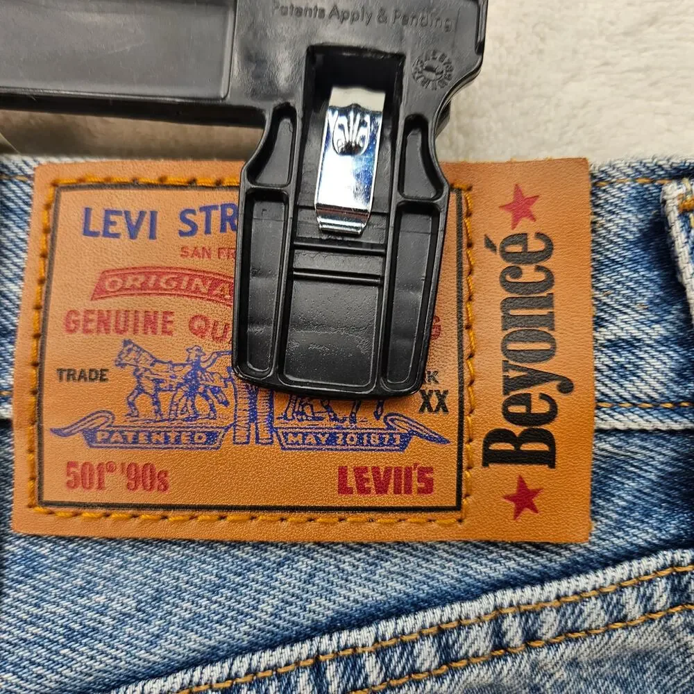 LEVI'S 501 X BEYONCE 90S STRAIGHT JEANS 28X30 WESTERN CRYSTAL NWT $150 - Picture 7 of 7